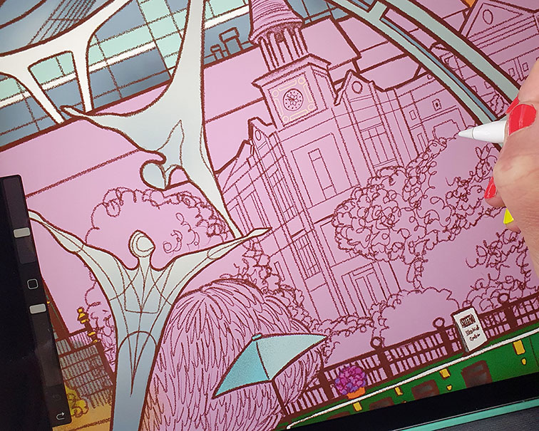 Digitally hand drawn custom art commission