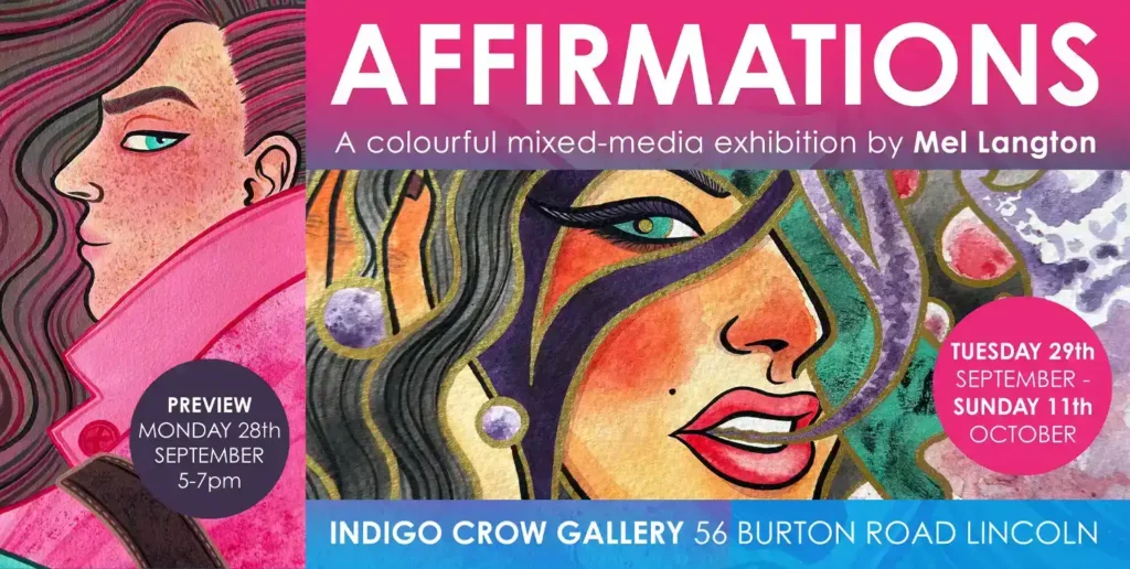 Poster for Mel Langton's Affirmations Art Show.